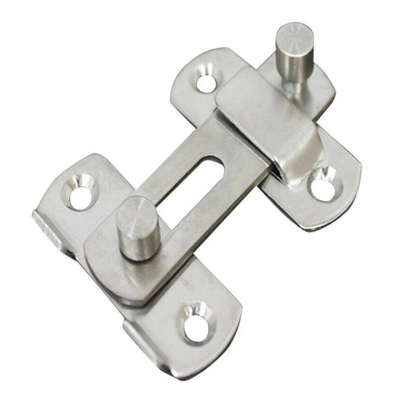 Screws Lock Silver Sliding Door Stainless Steel Bolts Furniture Gate Latch Pet Cage Safety Security Convenient