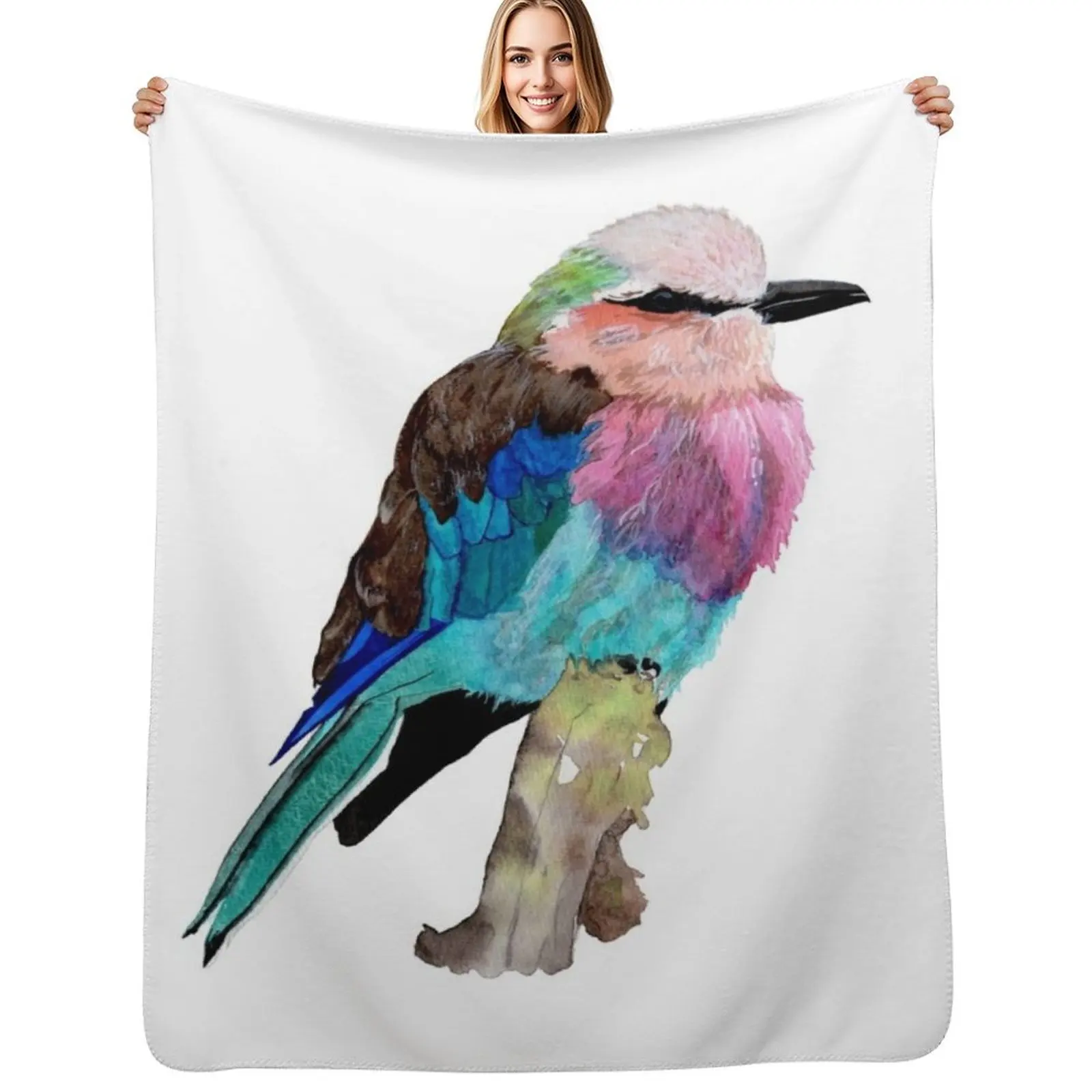 Lilac Breasted Roller Bird Throw Blanket cosplay anime Soft Plaid Warm Sofa Quilt Single Multi-Purpose Blankets
