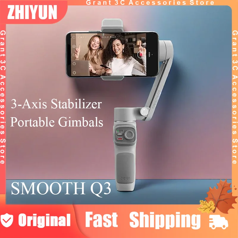 ZHIYUN Smooth Q3 Smartphone cardán estabilizador de 3 ejes cardán plegable portátil para iPhone 16 15 14 Pro Max Xiaomi Huawei Samsung