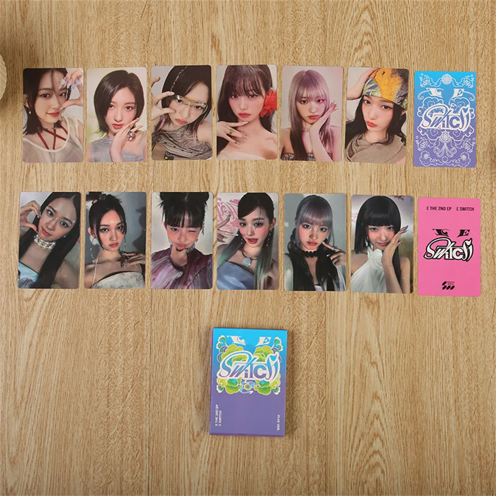 KPOP SWITCH Album Postcard Yujin Gaeul Wonyoung LIZ Rei Leeseo Personal Photocard tarjetas Lomo de doble cara regalo de colección para fanáticos