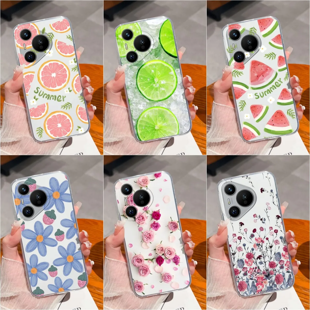 Telefoon Cover Voor Huawei Pura 70 Ultra Pro Case Fruit Patroon Hoge Kwaliteit Zachte Siliconen Anti Drop Behuizing Voor Huawei Pura 70 Funda