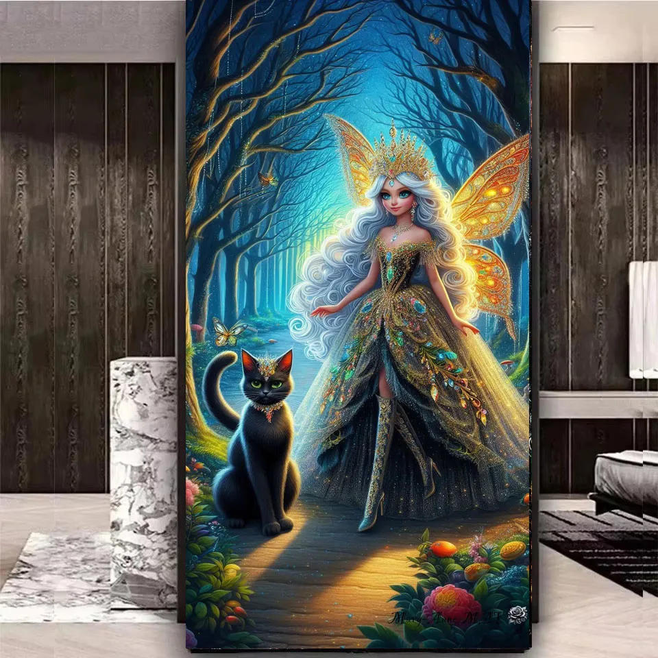 

Magic Forest Fairy And Black Cat DIY 5D Diamond Painting New 2026 Full Drill Mosaic Diamond Art Embroidery For Home Decor Gift