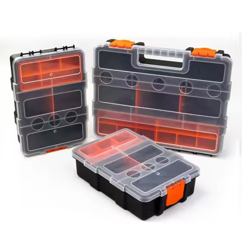 Multi-Grid Portable Plastic Parts Toolbox Combination Screw Storage Box Metal Parts Hardware Tool Screwdriver Repair Tool Box