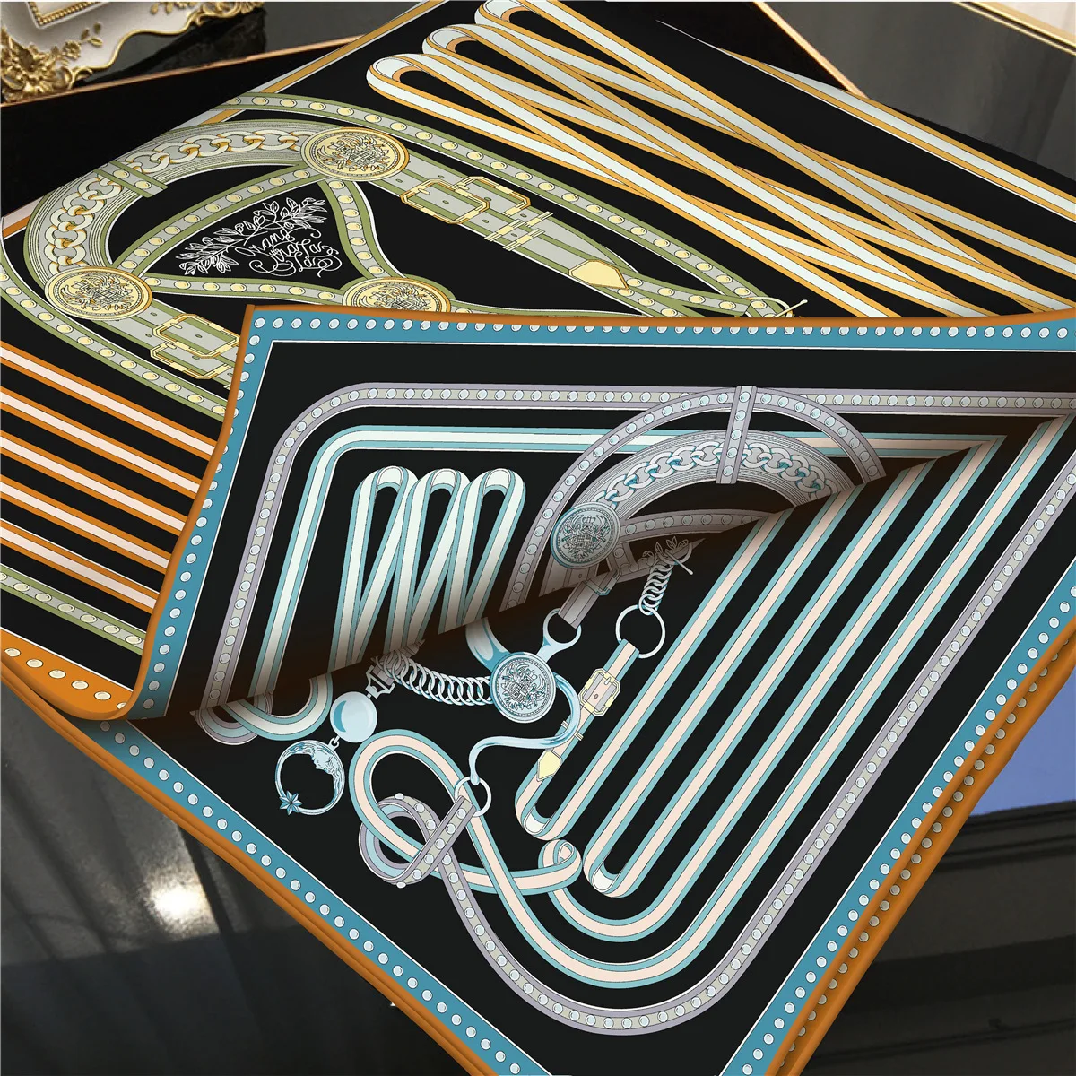 

Double Faced Twill Scarf 90cm Square Bandanas Head Hair Shawls Foulard Bag Belt Decoration Christmas gifts