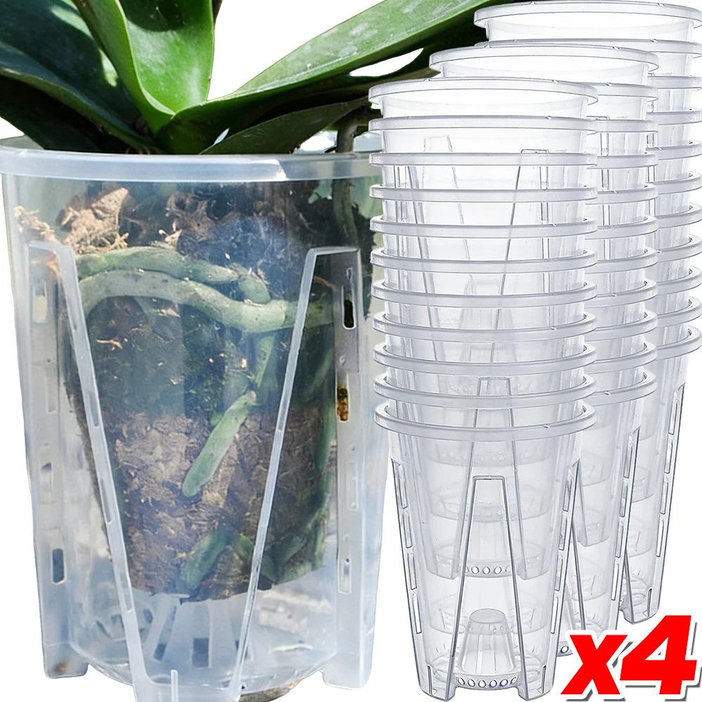 

S/M/L/XL цветочный горшок для орхидеи с дренажными отверстиями, пластиковый дышащий горшок с прорезями для корней для суккулентов фаленопсиса, сада, детской комнаты