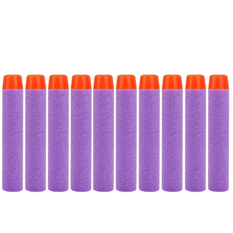 Roxo Rodada Cabeça Balas para Nerf N-strike Elite Series Blasters, Espuma EVA, Recarga Dardos, Crianças Toy Guns Acessórios, 7.2cm