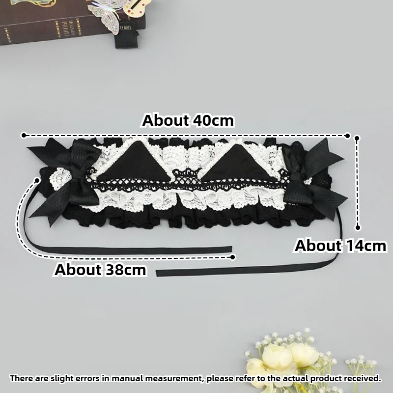 تأثيري JK KC اليابانية أغطية الرأس الحلو القط الأذن هيرباند Kawaii فتاة Harajuku لوليتا اكسسوارات أسود أبيض القوس تكدرت مشبك شعر