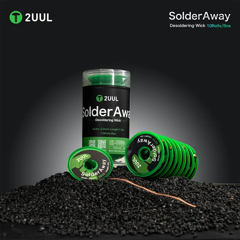 2UUL 10Rolls/Box Soldera Away Desoldering Wick DW11 Mobile Phone Motherboard Welding Solder Remover Flux Wire Repair Tool