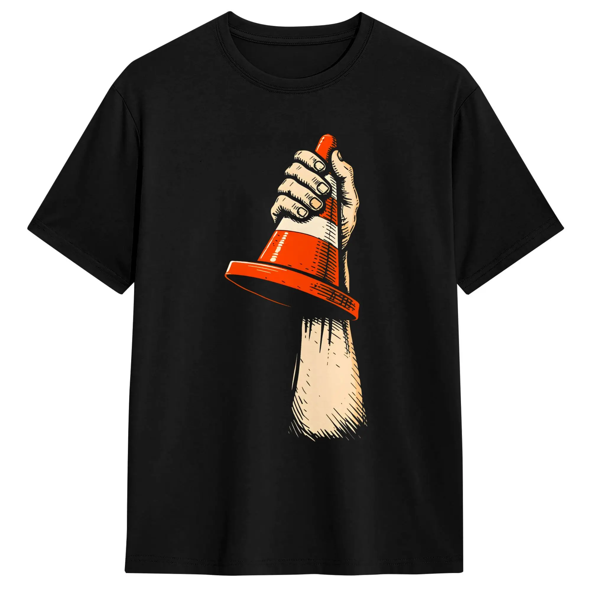 Men T-Shirts Hoist The Cone Vintage 100% Cotton Tee Shirt Short Sleeve  T Shirt O Neck Clothes Big Size