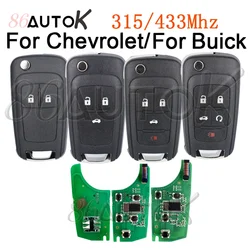 Auto Smart Remote Key for Buick for Chevrolet Camaro Aveo Malibu Sail Orlando Cruze Epica Lova Trax Spark 315Mhz 433Mhz Car Key