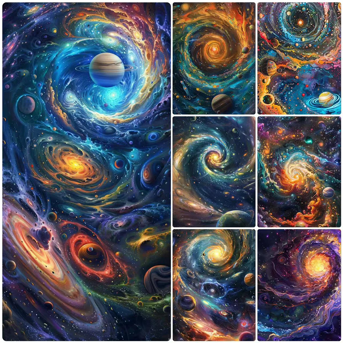 5D DIY Diamond Painting Fantasy Planet Nebula Cross Stitch Kits Full Drill Diamond Mosaic Embroidery Home Large Size Art Decor