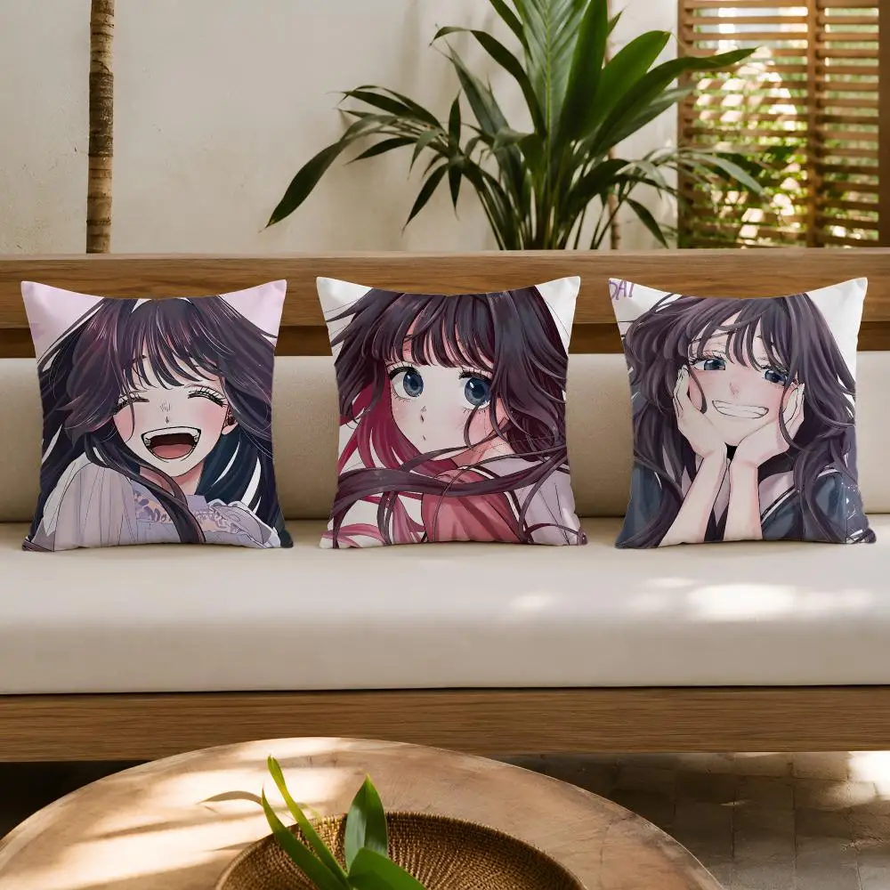 K-Kaoru Hana Wa Rin To Saku Kaoruko Waguri Cushion Cover Wrinkle-Resistant  Cushion Covers Breathable Machine-Washable
