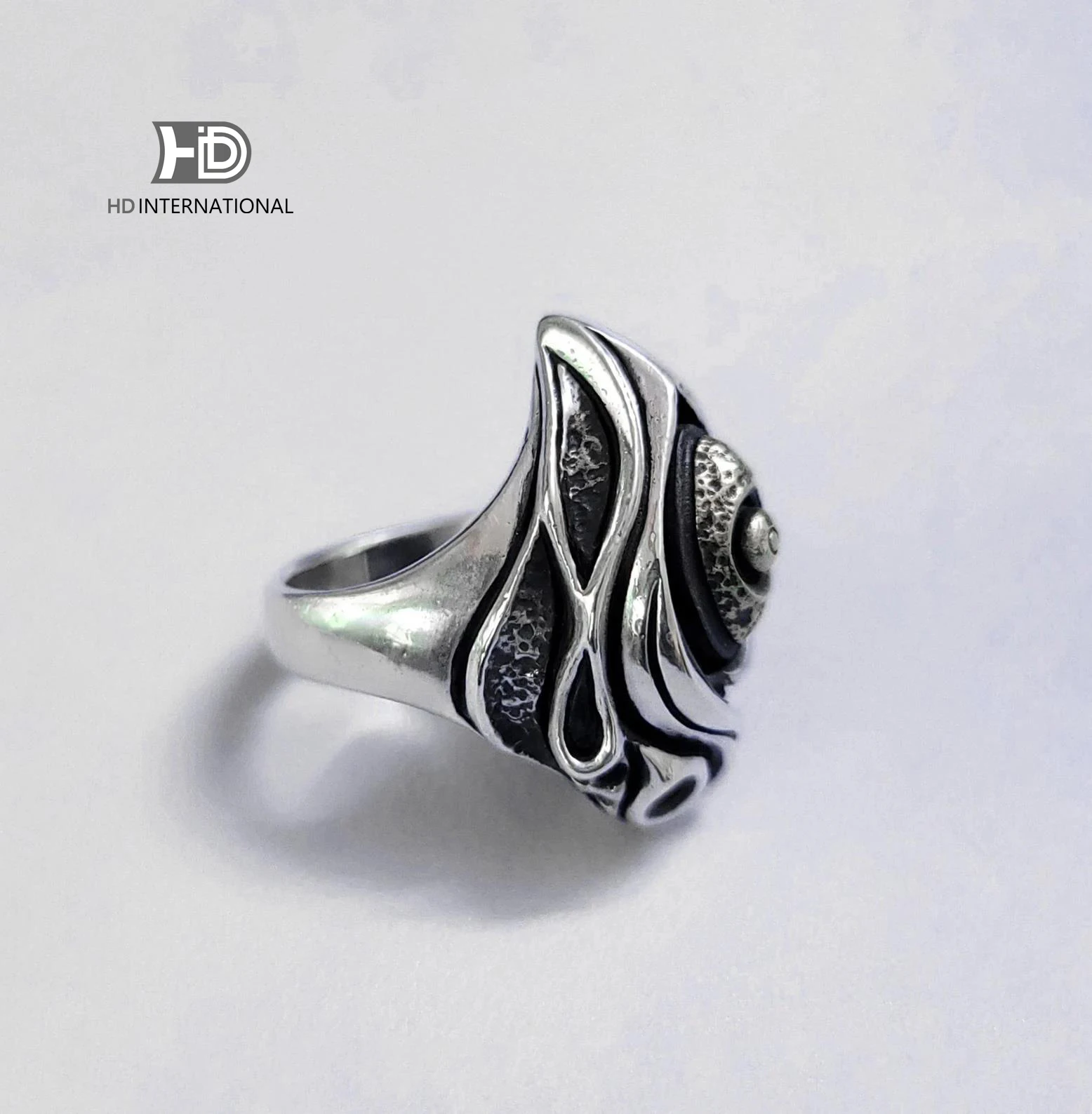 925 silver Fengshen ring, eye ring, whirlpool ring brass craftsman making jewelry