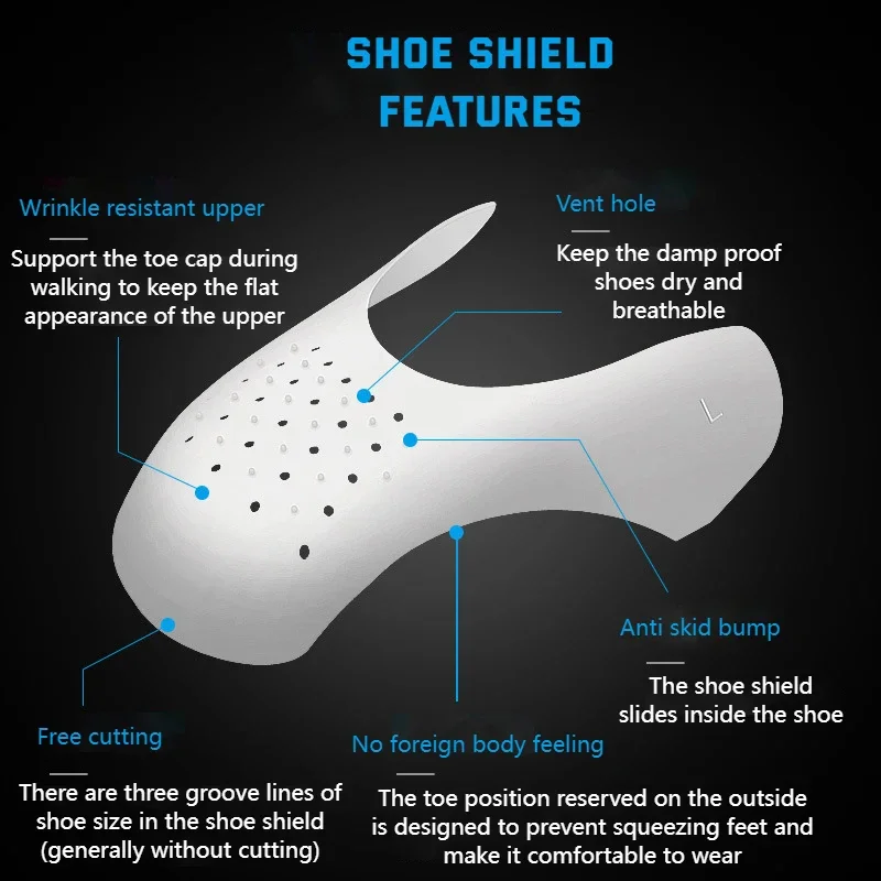 Shoe Crease Protectors Anti-wrinkle Protector for Sneakers Crack Toe Cap Support Shoe Stretcher Lightweight Shoe Shield Inserts