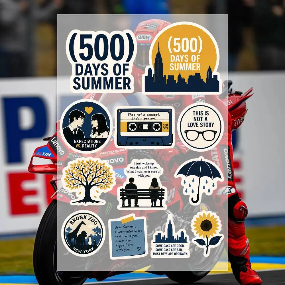 (500) D-ays of S-ummer  Decal Set High Quality Printed and Cut Stickers Motorcycle Sticker