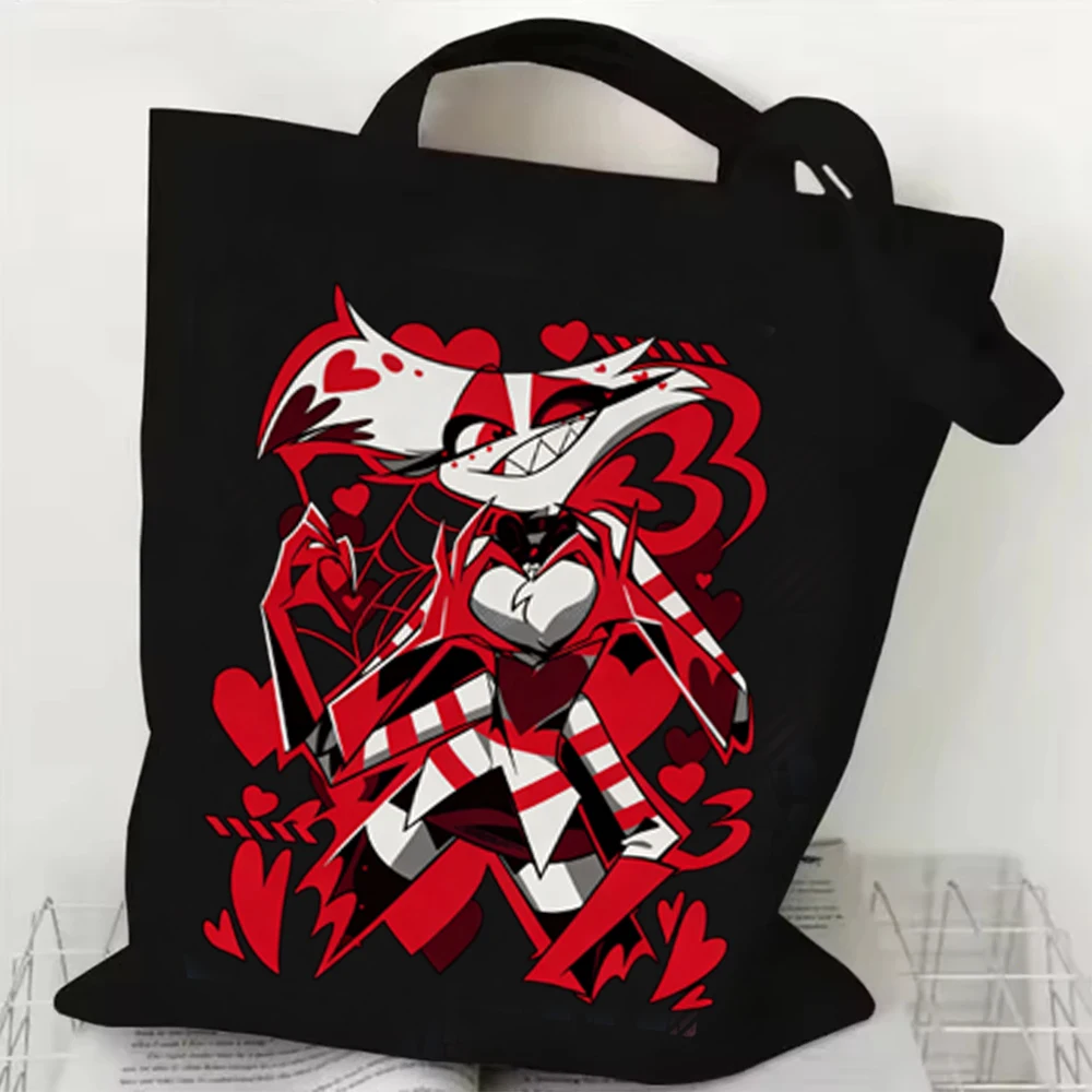 

Hot Movie Hazbin Hotel Angel Dust Canvas Bag Shopping Tote Bag Shopper Bag for Fans Gift