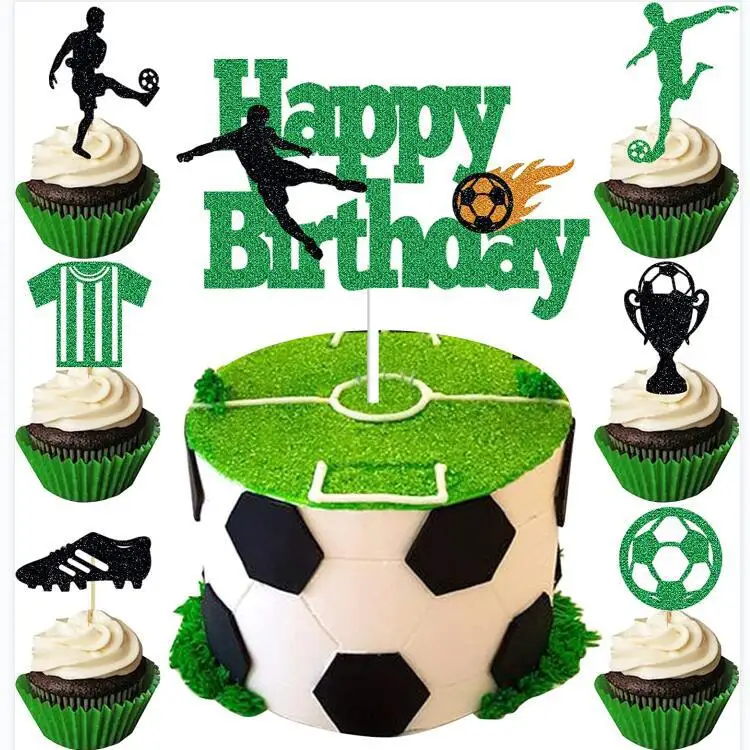 

Football Theme Birthday Cake Topper Sportsman Cake Decor Boys Favor Soccer Theme Party Happy Football Birthday Party Supplies