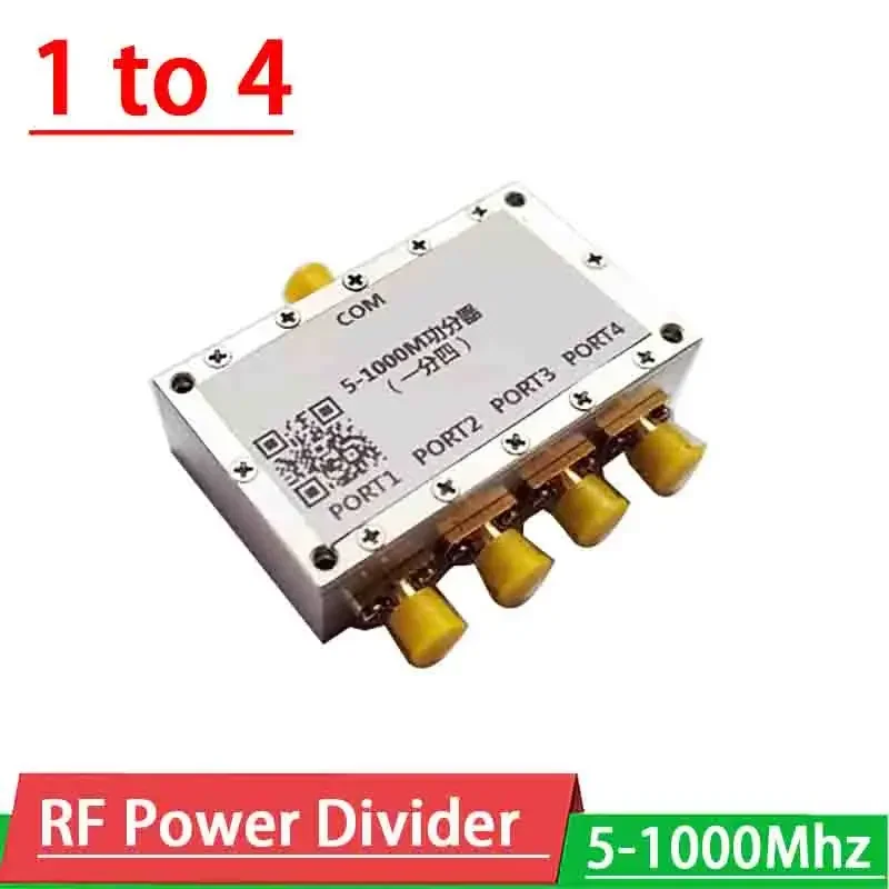 

5-1000Mhz Power Divider power splitter 1 to 4 Power Divider Combiner for UHF VHF 433M 315M 915M FM Ham Radio amplifier