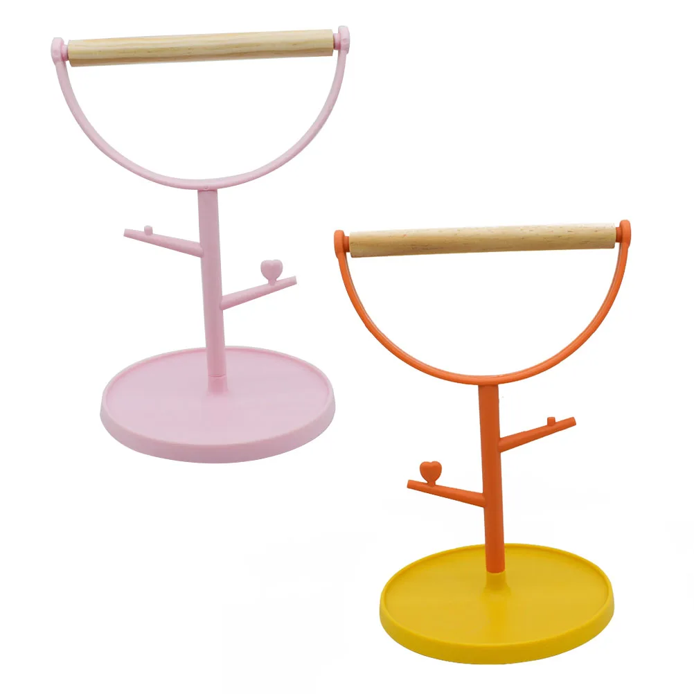

2pcs Wooden Perch Stand For Parrots Lovebirds Natural Durable Cage Decoration Bird Training Rack Claw Grinding Pet Bird Supplies