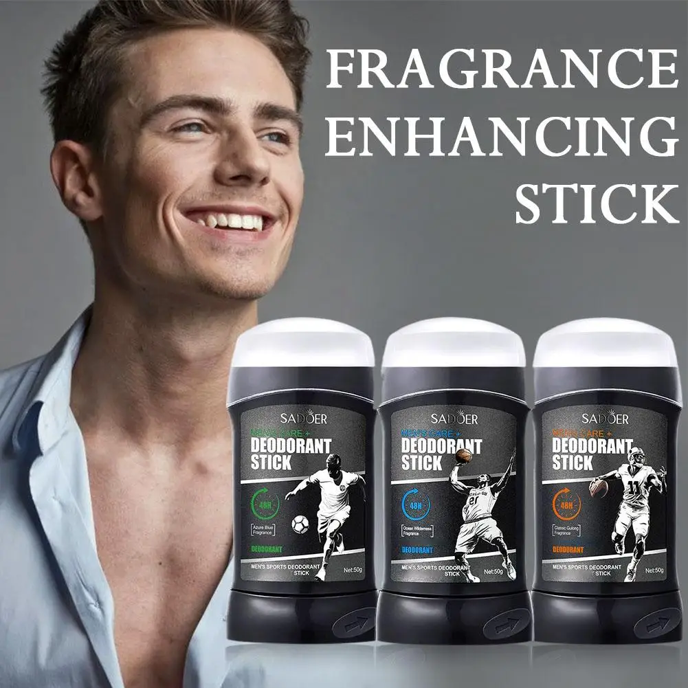 50g Men Deodorant Stick 48H Long Lasting  Underarm Odor Remover Gentle Skin Care Formula Fast Dry For Sport