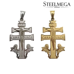 STEELMEGA Stainless Steel Pendant of Holy Cross of Caravaca for Catholic