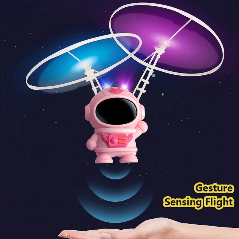 Induction Flying Robot Whirling Astronaut Hand Control Aircraft UFO Drone Outdoor Luminescent Toy Boy Girl Kid Birthday Gifts