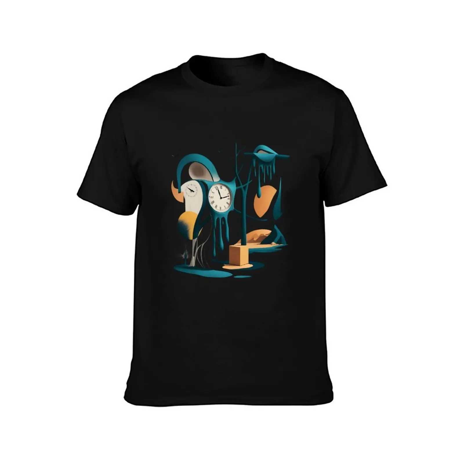 Persistence of memory T-Shirt, Summer Casual Cotton Tee, Oversized Streetwear Tops, Vintage Graphic Print, Unisex Men Women