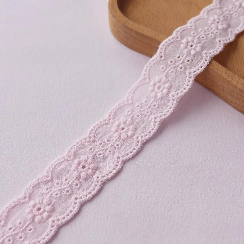 14YX2.5CM Wide, Multi-color Cotton Lace Fabric Handmade Wedding Dress Women's Clothing Textile Background Decoration Accessories