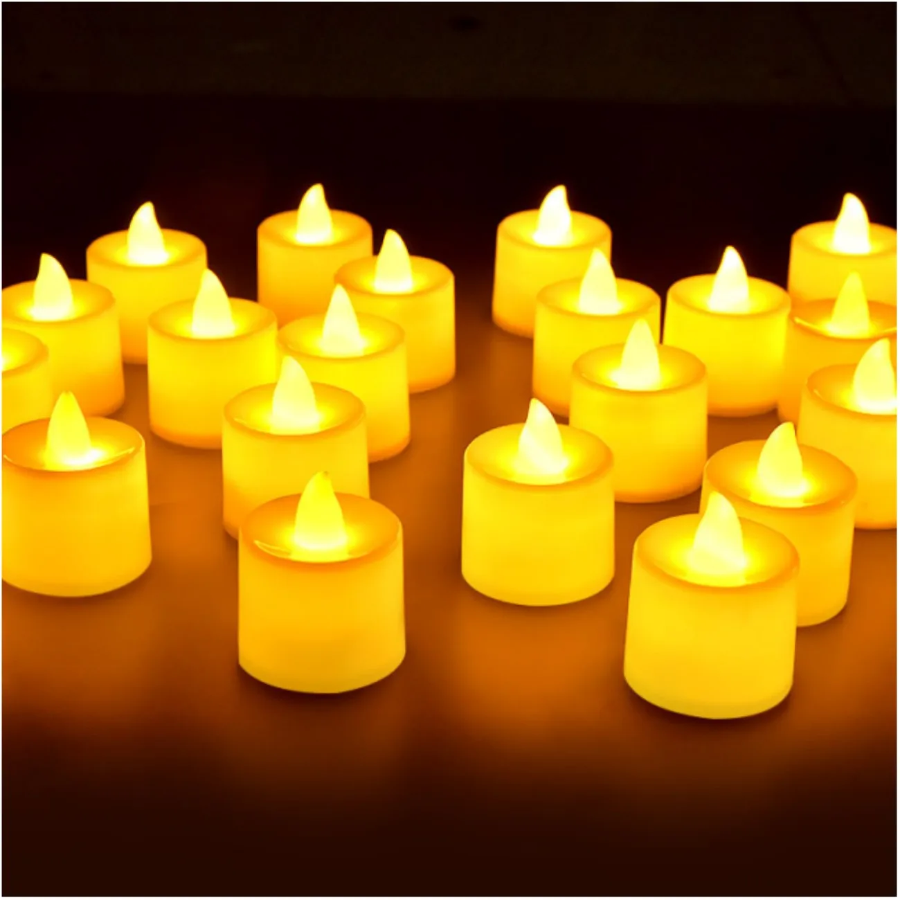 24/48Pcs Flameless Led Candle For Home Christmas Party Wedding Decoration Heart-shaped Electronic Battery-Power Tealight Candles