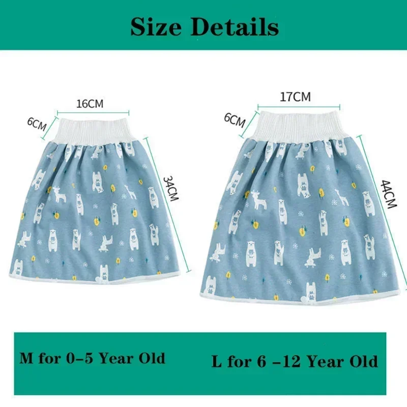 Baby Waterproof Diaper Pants Skirt for Potty Training Baby Comfy Diaper Short for Boys and Girls Sleeping Bedclothes