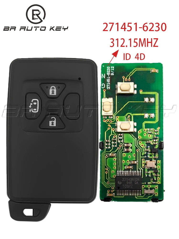 OEM 271451-6230 0500 4Buttons With Slider Door Remote Key for Toyota ESTIMA ISIS ALPHARD VELLFIRE VOXY NOAH 312Mhz Japan Model image 3