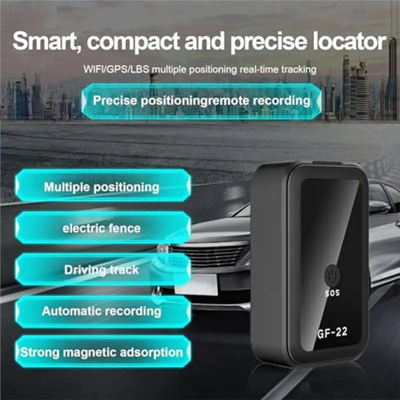 Smart-GPS Tracker Mini per veicoli, GPS per auto portatile Localizzazione in tempo reale Monitoraggio della copertura globale completa per bambini, cani