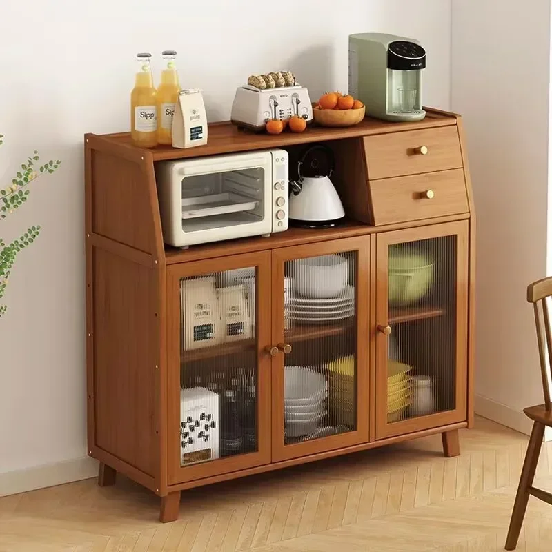 Wooden Buffet Cabinet Kitchen with 3 Storage Doors Wardrobe Chest Organizer Closet Sideboards Cabinet Furniture Living Room