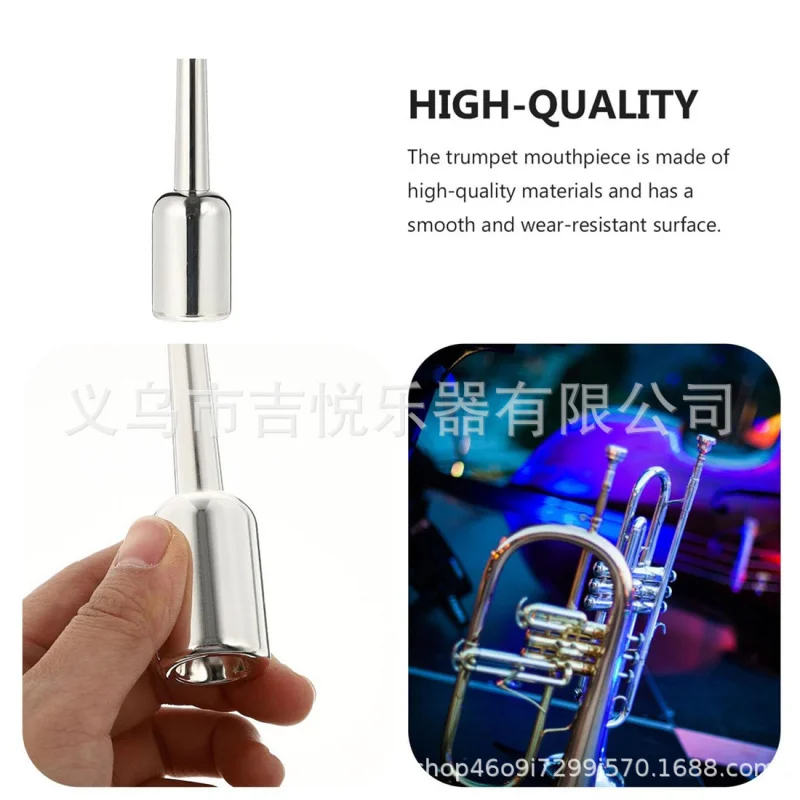 

9.8mm Filling Trumpet Mouthpiece, Brass Silver Plated Musical Instrument Accessory