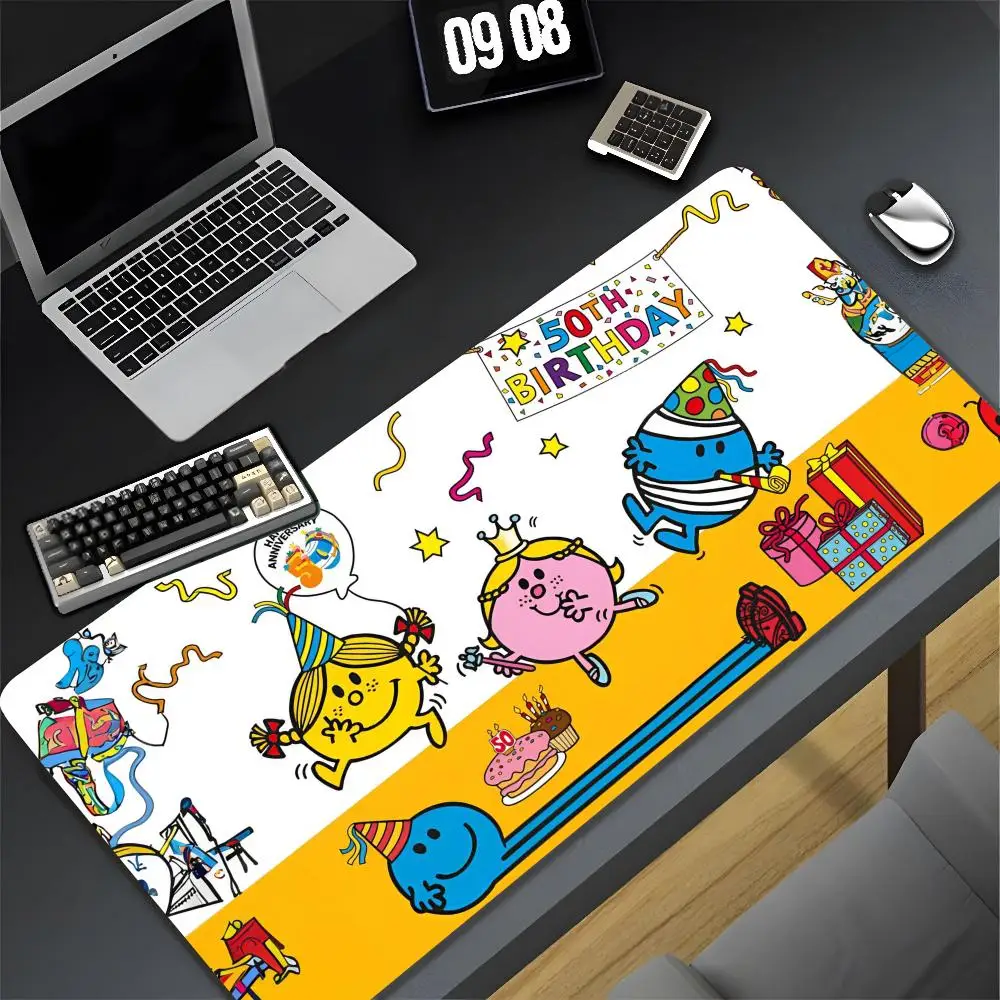 Mr Men L-little Miss Mouse Pad XXL Gamer Gaming PC Computer Otaku Locking Edge DIY Customized Photo Laptop Notebook Desk Mat