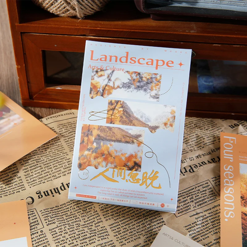 

30 Sheets/Set Late In The Day Series Postcard INS Style Landscape Art & Culture Greeting Message Cards Christmas Gift