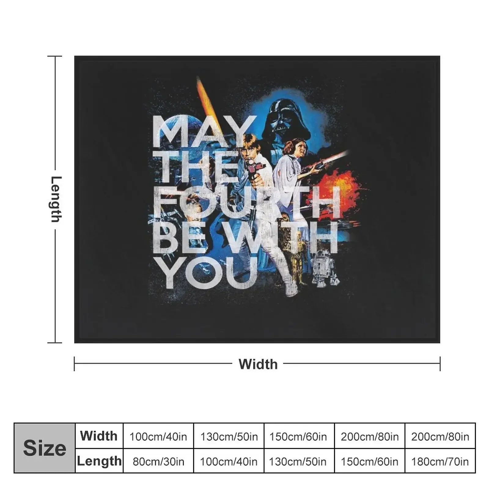 May The Fourth Be With You Vintage Movie Poster Throw Blanket heavy to sleep Beach Hairys For Baby Blankets