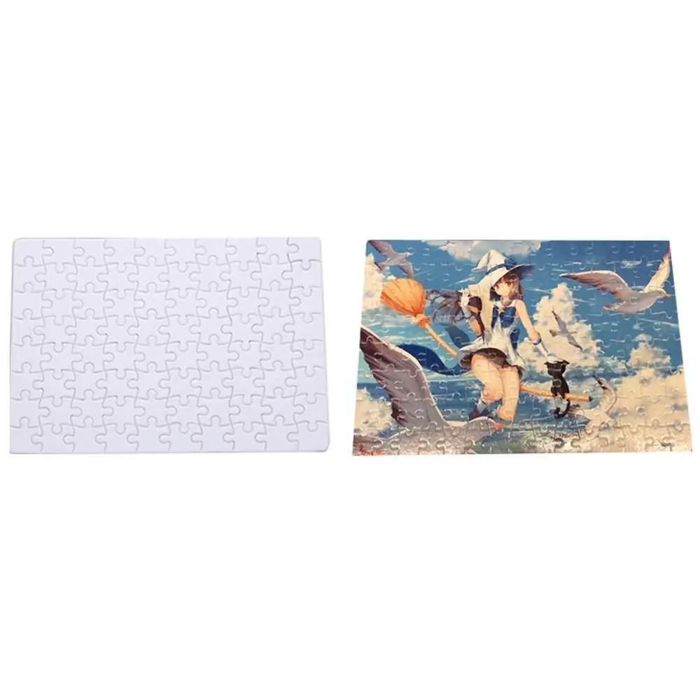 10 Packs Printable Blank Sublimation-Jigsaw Blanks Pieces Blank Puzzle Pieces Paper Easy Use White Sublimation Puzzle Toy