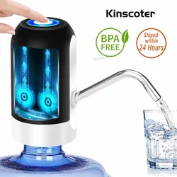 Pompa automatica portatile per acqua potabile con interruttore e Mini erogatore elettrico di ricarica USB per bottiglia universale da 5 galloni