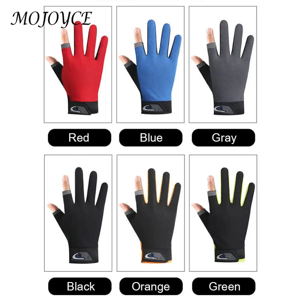 1 Pair Cycling Gloves 2 Cut Fingers Winter Fishing Gloves Men Women Breathable Anti-slip Antiskid Fishing Wear for Pesca Fitness