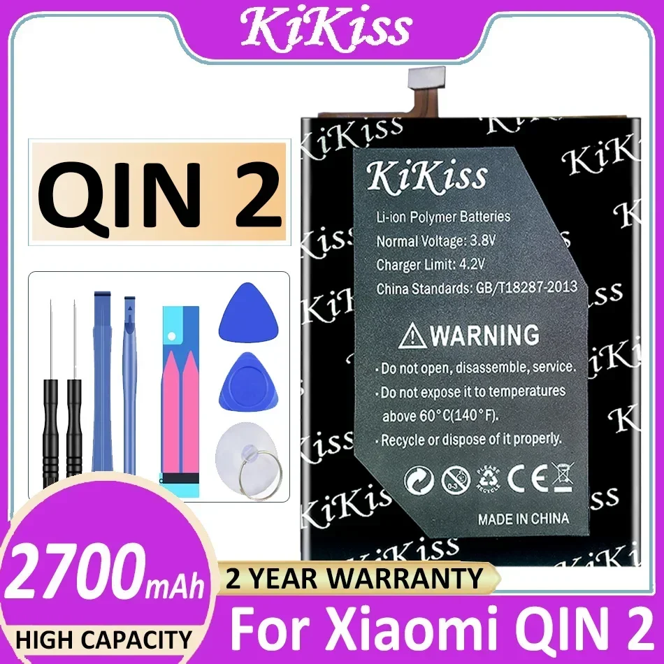 KiKiss  F 21 K 1 QIN2 1600mAh - 2800mAh Powerful Battery For Xiaomi QIN F21 K1 2 High Capacity Phone Batteria