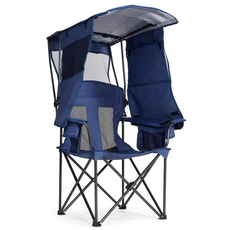 

Складное пляжное кресло с навесом от солнца UPF 50, подстаканником, боковым карманом, портативное спортивное кресло для взрослых