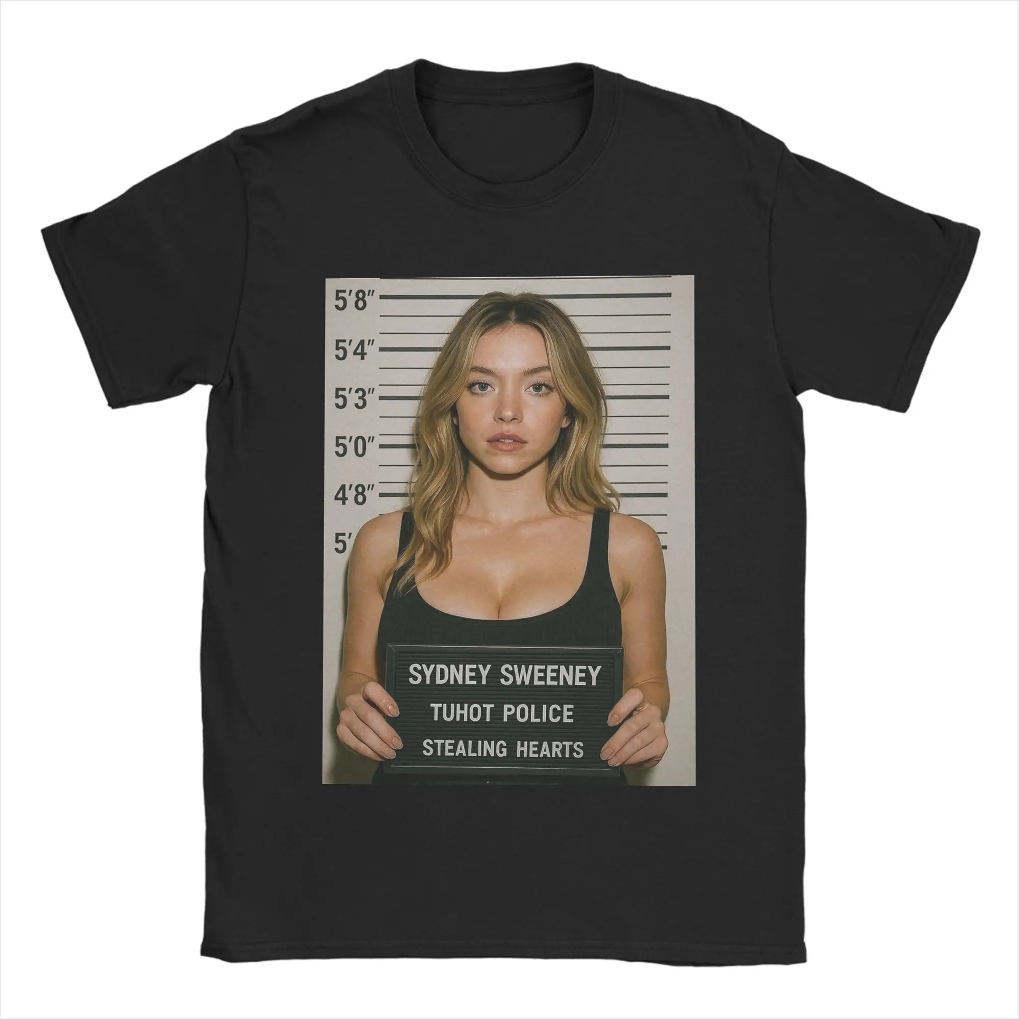 

Amazing Sydney Sweeney is Stealing Hearts T-Shirts Men Round Neck 100% Cotton T Shirts Short Sleeve Tee Shirt Classic Clothing