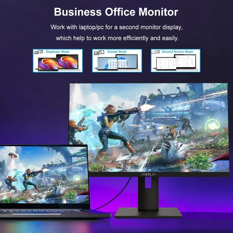 Frameless 27inch Full HD Desktop PC Gamer Monitor Widescreen 2560*1440P QHD LED Computer Gaming Monitor With Thunderbolts Type C