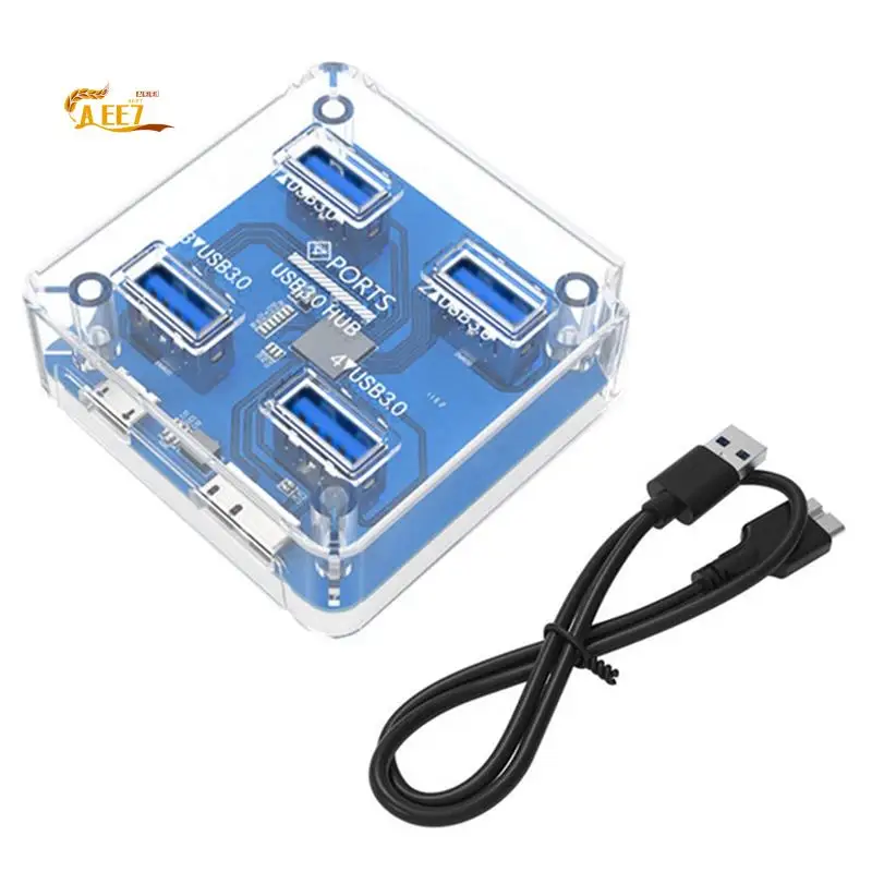 

AEE7-4XUSB3.0 Сплиттер-концентратор для ноутбука, настольного компьютера, многопортовый USB-док-станция, адаптер-сплиттер