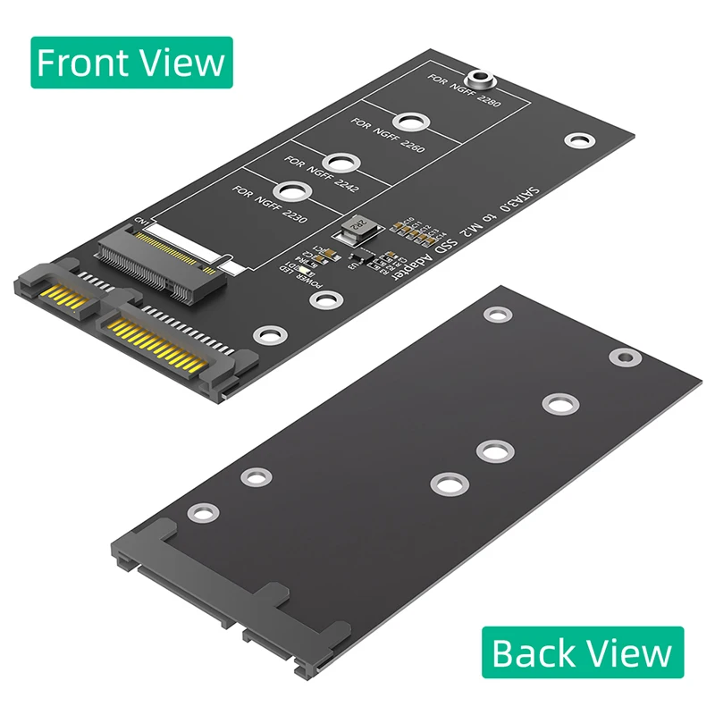 M.2 to SATA 3.0 Adapter Riser Card 6Gbps NGFF M.2 SATA SSD Converter Supports 2230 2242 2260 2280 B/B+M Key M2 SATA Protocol SSD