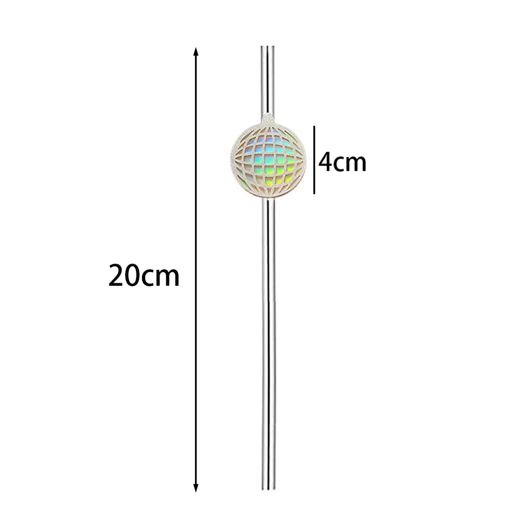 30ชิ้นของตกแต่งงานปาร์ตี้ดิสโก้ Bola DISCO กระดาษสีเงินหลอดดูดกระดาษหลอดดื่มกระดาษแบบใช้แล้วทิ้งสำหรับดิสโก้วันเกิด