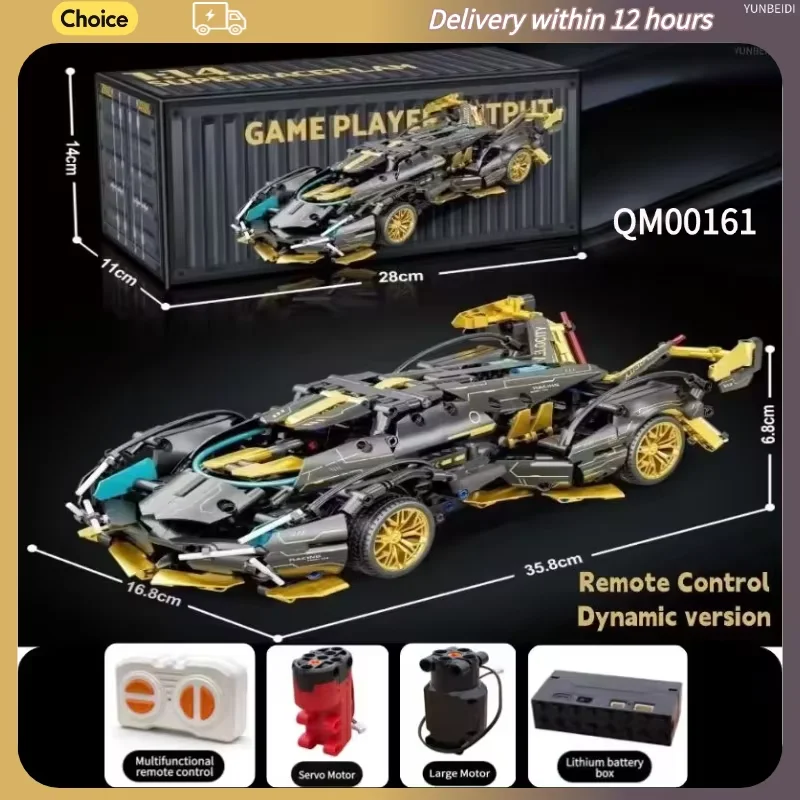 Technologie Rennwagen Block Modell 1280PCS + 1:14 Motion Speed Auto Modell Mechanische Super Block Montage Spielzeug Kinder Erwachsene geschenke
