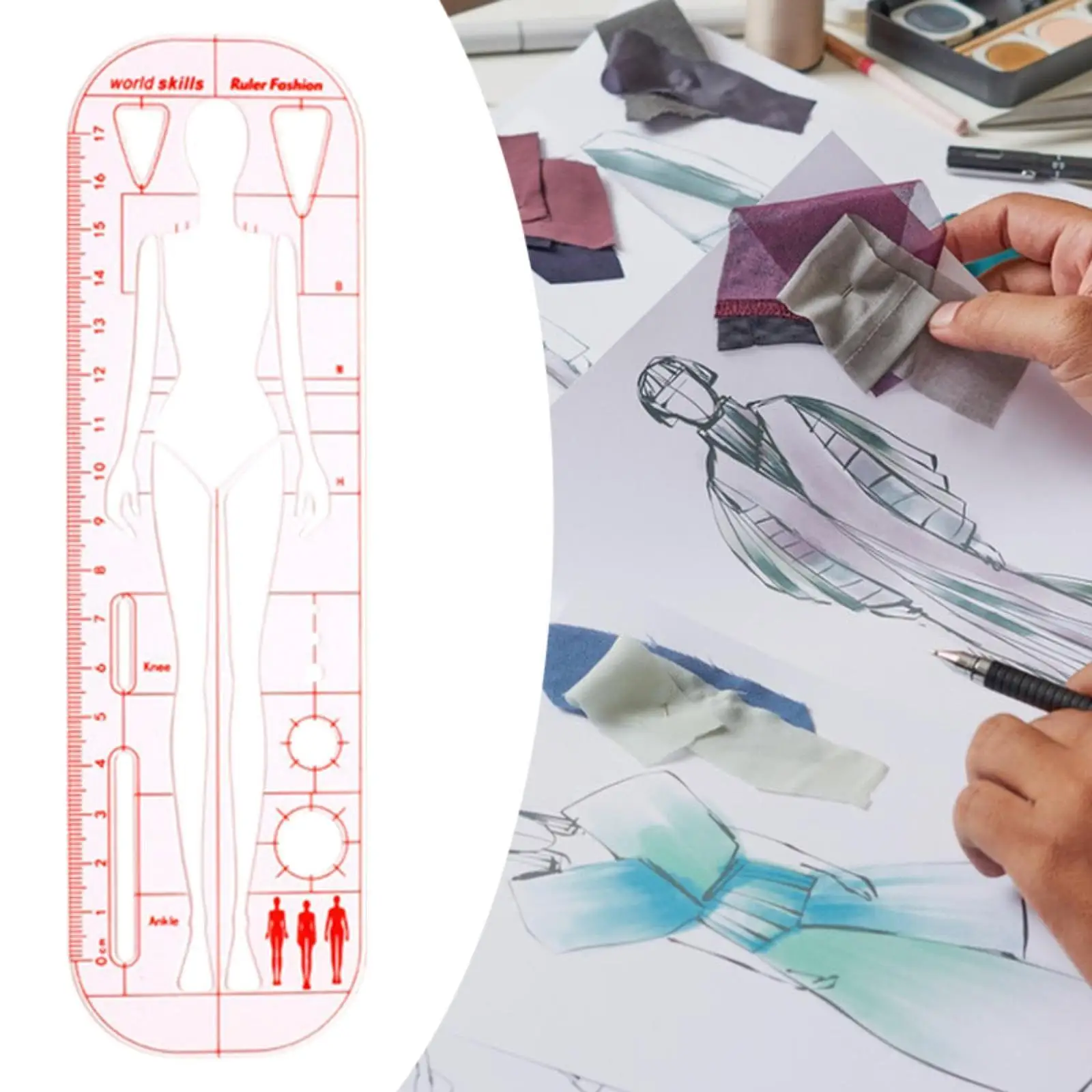 Fashion Drawing Template Ruler Sewing Ruler for Quilting Clothing Measuring
