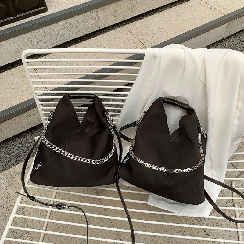 

2025 Водонепроницаемая нейлоновая сумка-ведро, женская дизайнерская сумка подмышками с ремешком-цепочкой через плечо